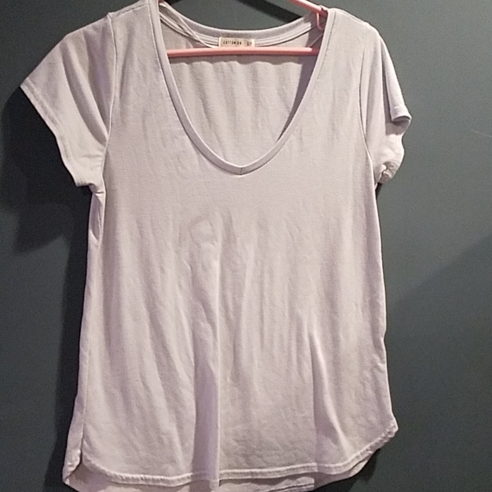 Cotton:On scoop neck pale blue tee shirt Small